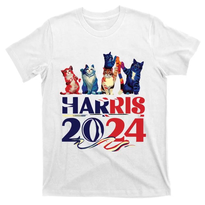 Funny Cat Design Kamala Harris 2024 Childless Cat Lady T-Shirt