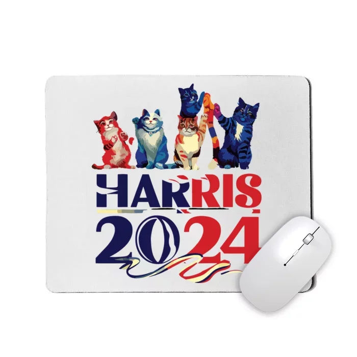 Funny Cat Design Kamala Harris 2024 Childless Cat Lady Mousepad