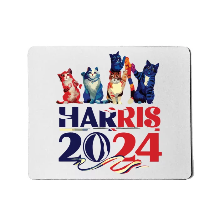 Funny Cat Design Kamala Harris 2024 Childless Cat Lady Mousepad