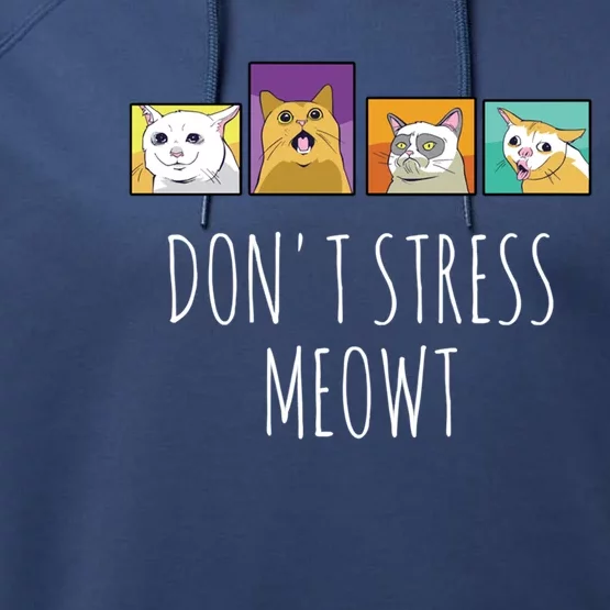 Funny Cagift Dont Stress Meowt Cat Lover Gift Performance Fleece Hoodie