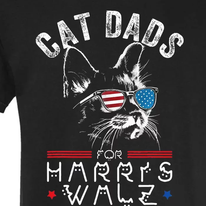 Funny Cat Dads For Harris Waltz 2024 Usa Flag Garment-Dyed Heavyweight T-Shirt