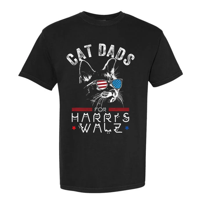 Funny Cat Dads For Harris Waltz 2024 Usa Flag Garment-Dyed Heavyweight T-Shirt