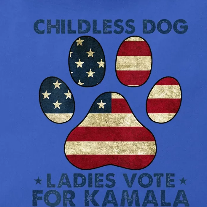 Funny Childless Dog Ladies Vote For Kamala Usa Flag Zip Tote Bag