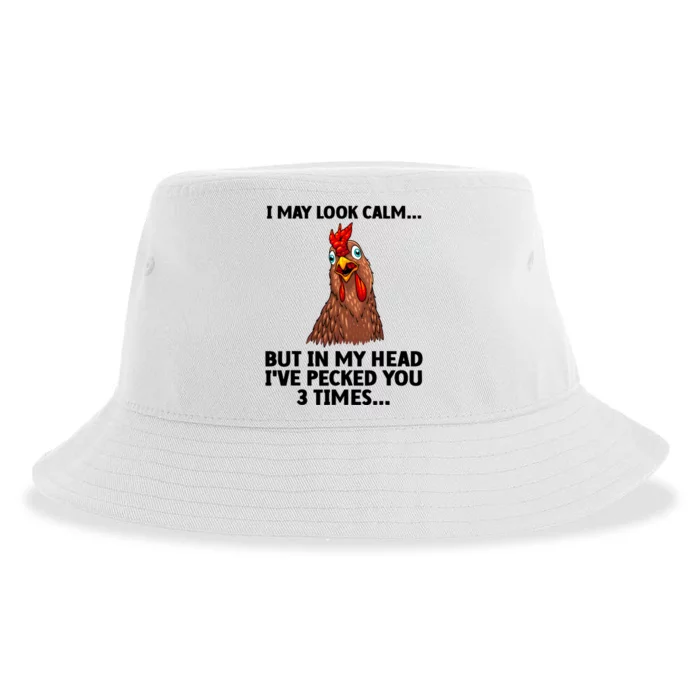 Funny Chicken Design Poultry Chicken Farmer Sustainable Bucket Hat