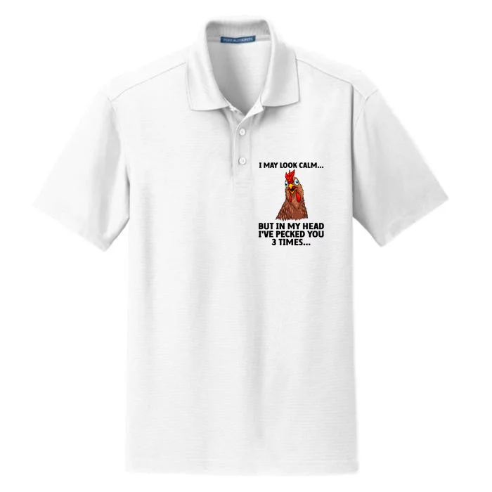 Funny Chicken Design Poultry Chicken Farmer Dry Zone Grid Performance Polo