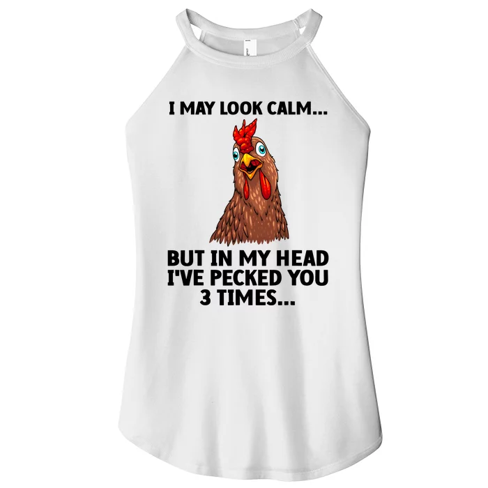 Funny Chicken Design Poultry Chicken Farmer Women’s Perfect Tri Rocker Tank