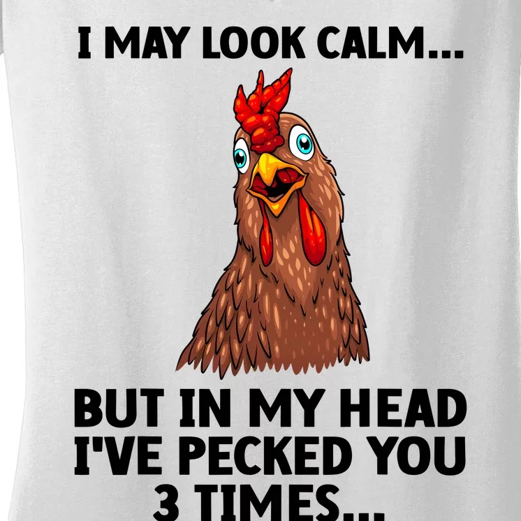 Funny Chicken Design Poultry Chicken Farmer Women's V-Neck T-Shirt