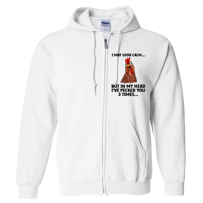 Funny Chicken Design Poultry Chicken Farmer Full Zip Hoodie