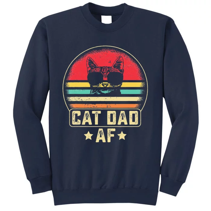 Funny Cat Dad Af Funny Daddy Fathers Day Vintage Cute Cat Lover Sweatshirt