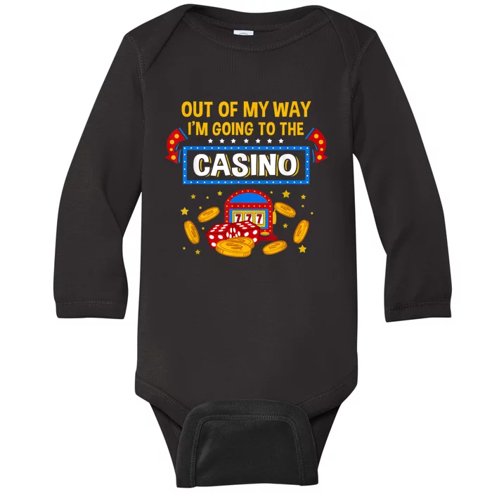 Funny Casino Design For Men Women Casino Gambler Gambling Baby Long Sleeve Bodysuit