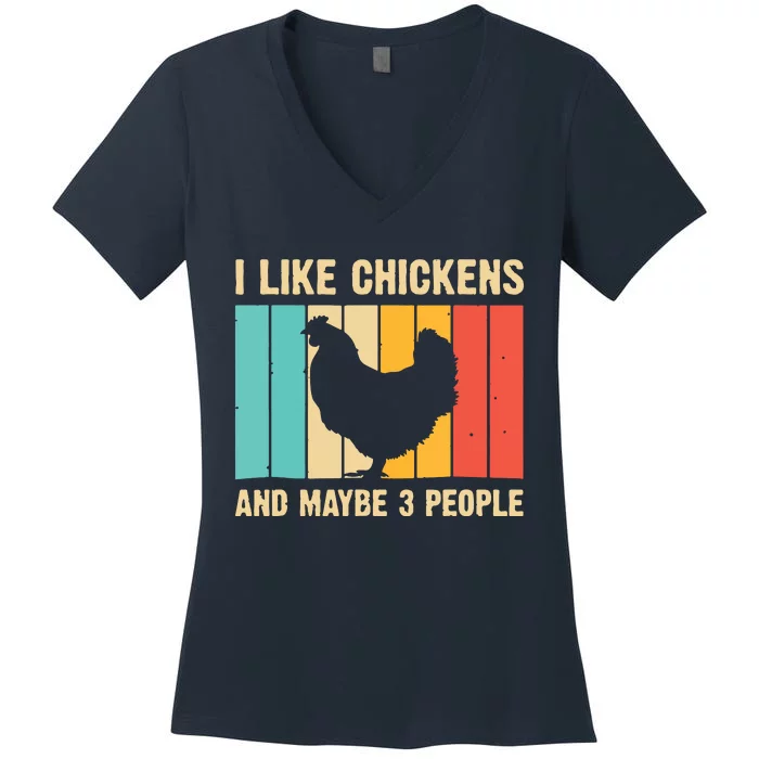 Funny Chicken Design Chicken Lover Men Women Farmers Life Women's V-Neck T-Shirt