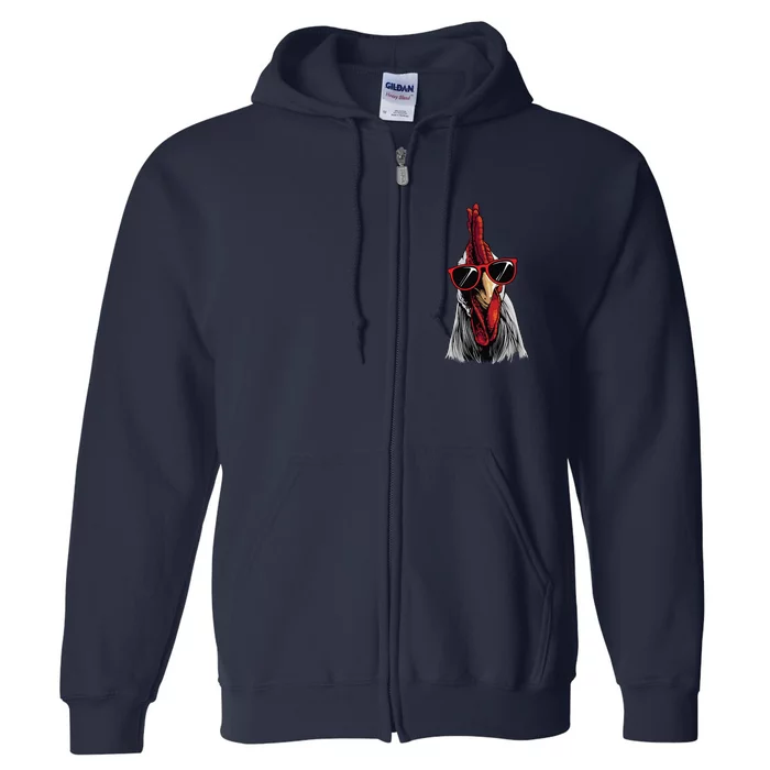 Funny Chicken Design For Men Women Rooster Chicken Lovers Full Zip Hoodie