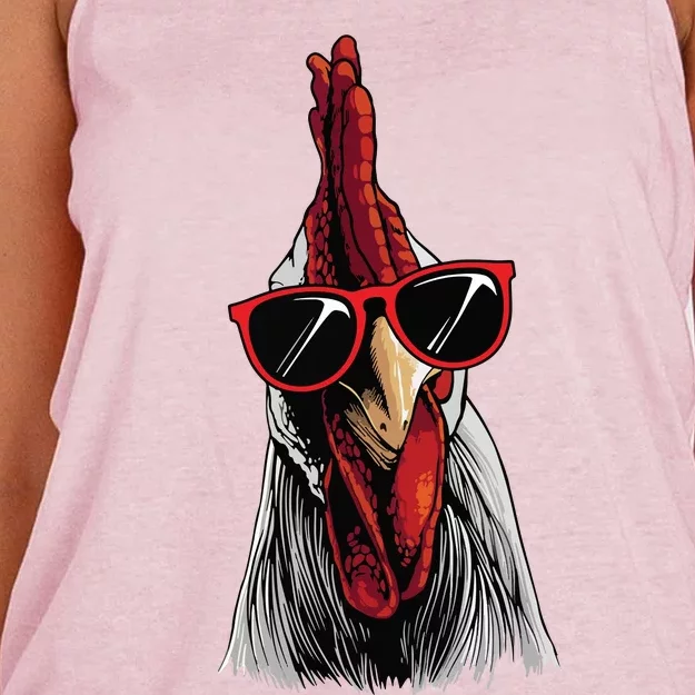 Funny Chicken Design For Men Women Rooster Chicken Lovers Women's Knotted Racerback Tank