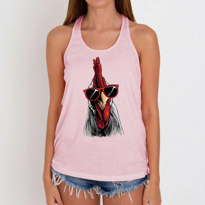 Funny Chicken Design For Men Women Rooster Chicken Lovers Women's Knotted Racerback Tank