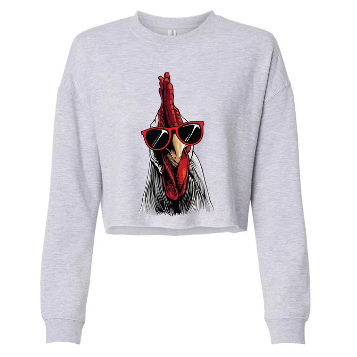 Funny Chicken Design For Men Women Rooster Chicken Lovers Cropped Pullover Crew