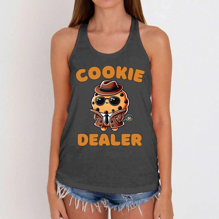 Funny Cookie Dealer Cookie Seller Baking Crew Women's Knotted Racerback Tank