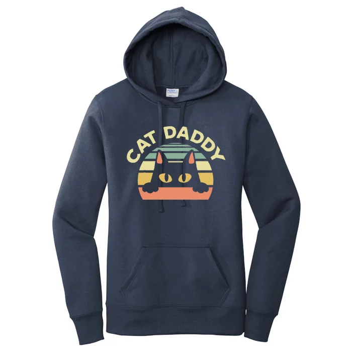 Funny Cat Daddy Cat Enthusiast Feline Lover Father Animal Women's Pullover Hoodie