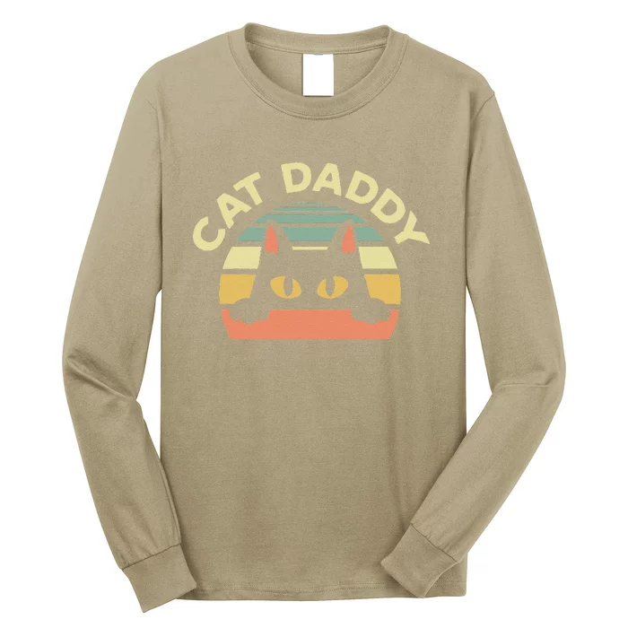 Funny Cat Daddy Cat Enthusiast Feline Lover Father Animal Long Sleeve Shirt