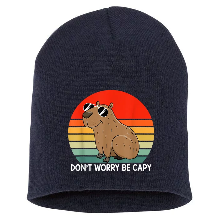 Funny Capybara Don't Be Worry Be Capy Funny Capybara Costume Short Acrylic Beanie