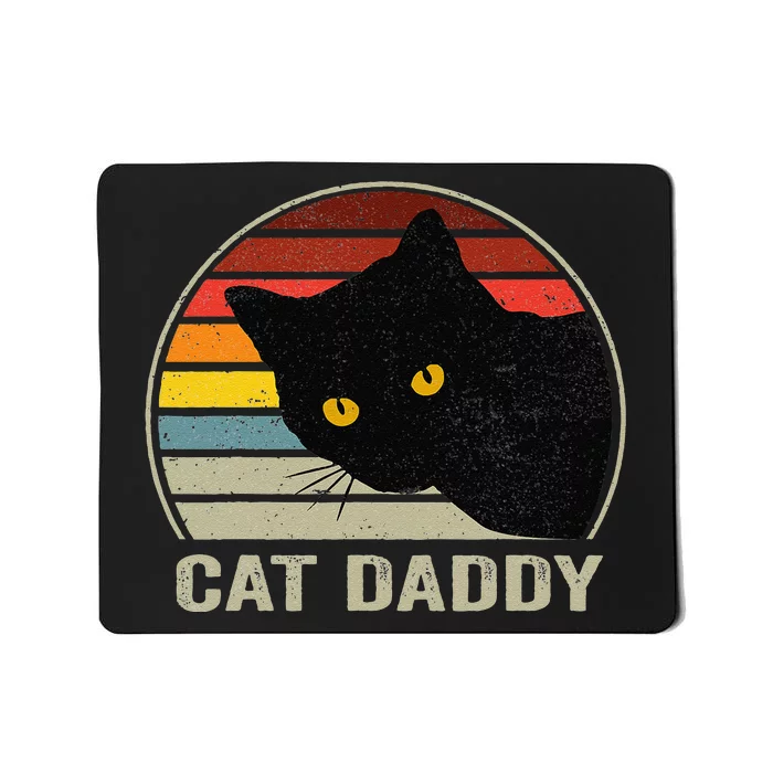 Funny Cat Dad Shirt, Cat Daddy Vintage Cat 80s Retro Style For Mousepad