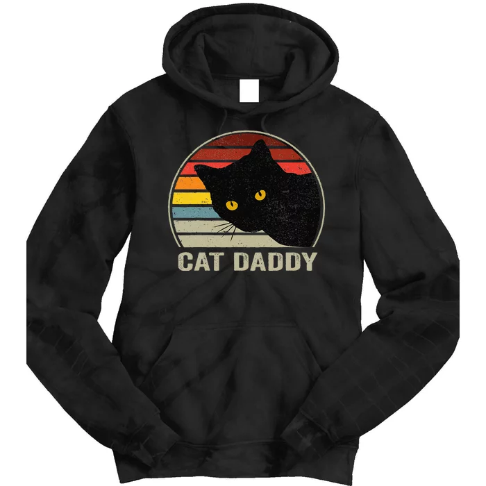 Funny Cat Dad Shirt, Cat Daddy Vintage Cat 80s Retro Style For Tie Dye Hoodie