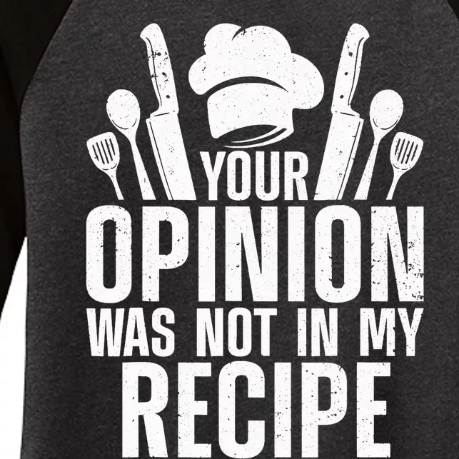 Funny Chef Design Cooking Lover Culinary Cook Women's Tri-Blend 3/4-Sleeve Raglan Shirt