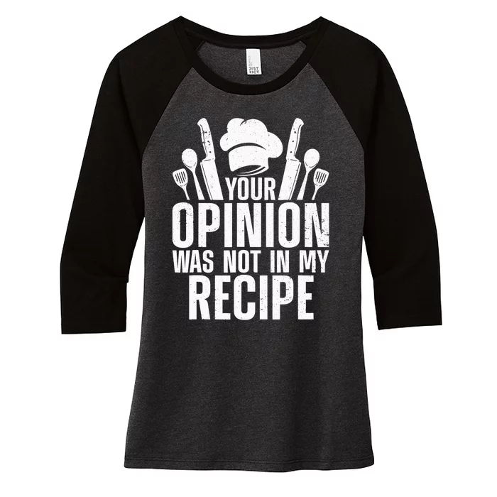 Funny Chef Design Cooking Lover Culinary Cook Women's Tri-Blend 3/4-Sleeve Raglan Shirt