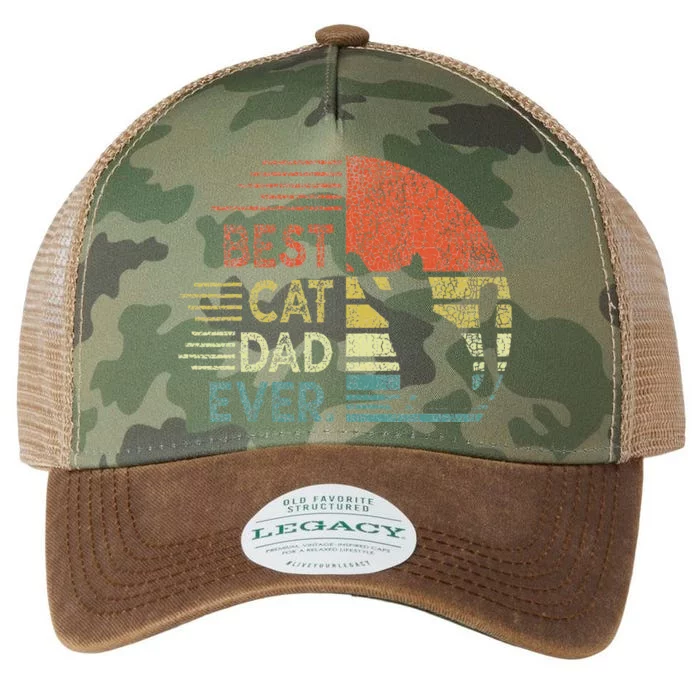 Funny Cat Daddy Fathers Day Cat Best Cat Dad Ever Legacy Tie Dye Trucker Hat