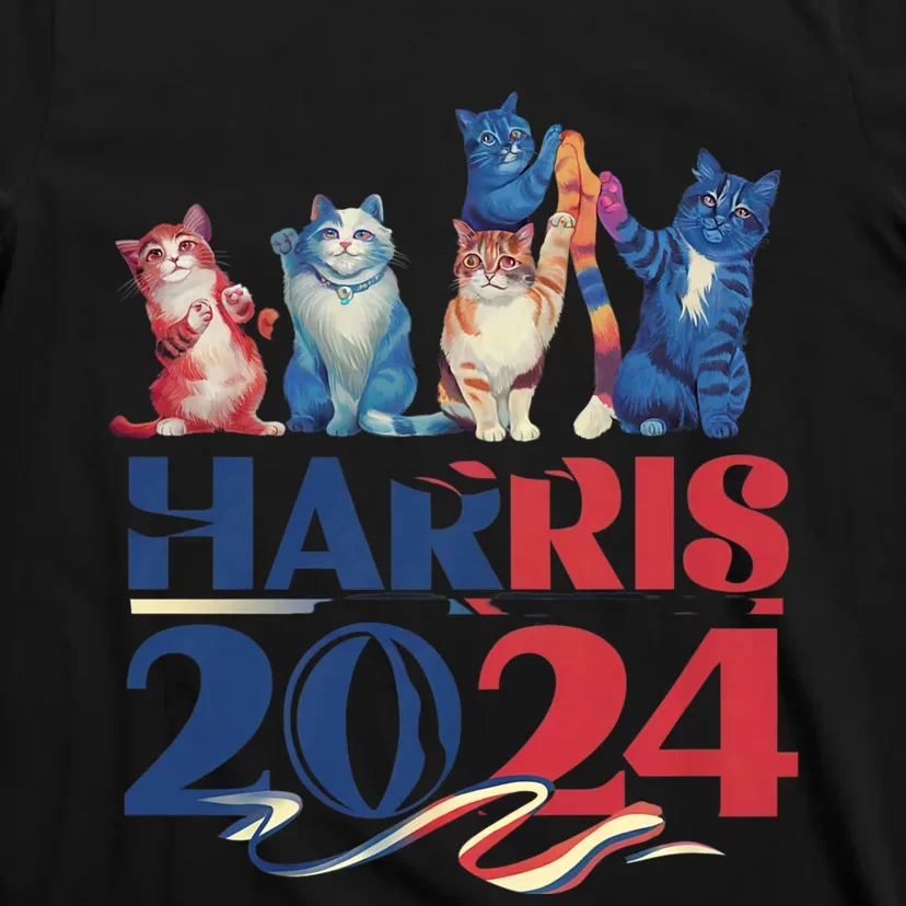 Funny Cat Design Kamala Harris 2024 Childless Cat Lady T-Shirt