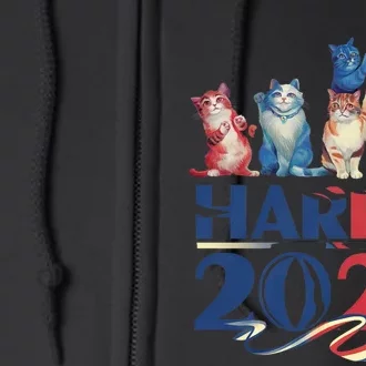 Funny Cat Design Kamala Harris 2024 Childless Cat Lady Full Zip Hoodie