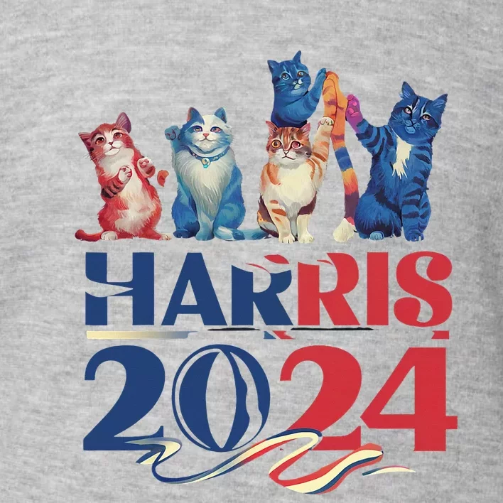 Funny Cat Design Kamala Harris 2024 Childless Cat Lady Toddler Sweatshirt