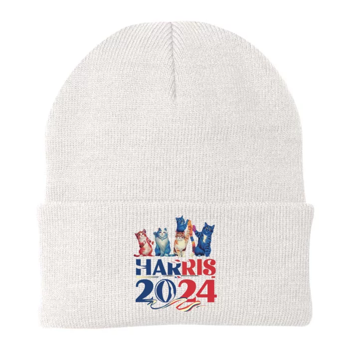 Funny Cat Design Kamala Harris 2024 Childless Cat Lady Knit Cap Winter Beanie