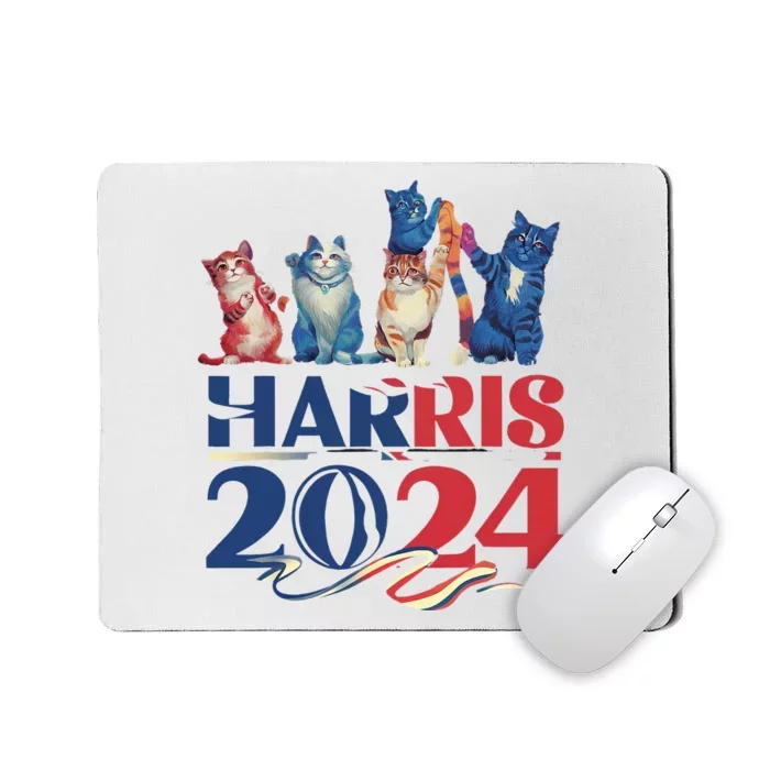 Funny Cat Design Kamala Harris 2024 Childless Cat Lady Mousepad