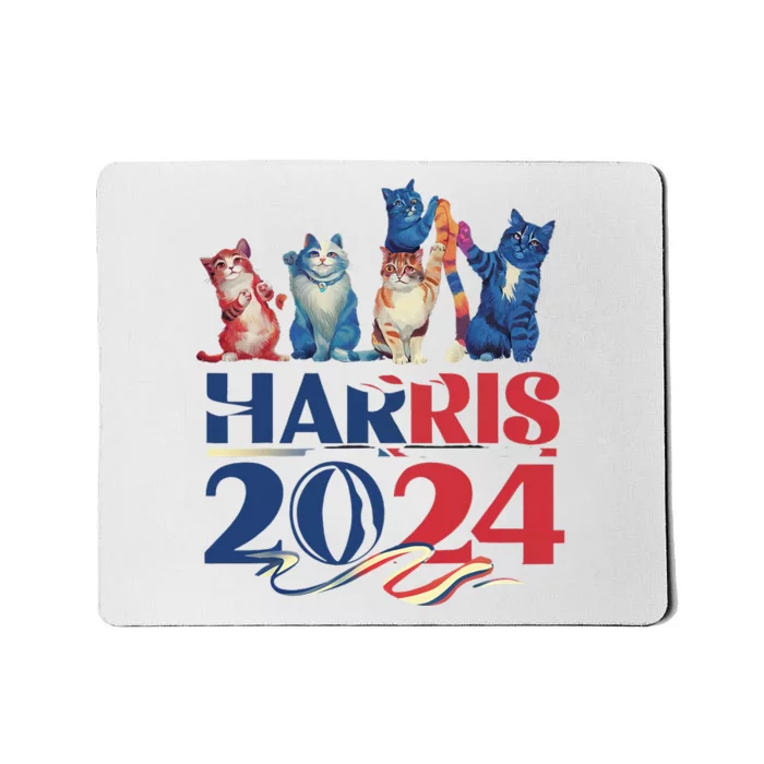 Funny Cat Design Kamala Harris 2024 Childless Cat Lady Mousepad