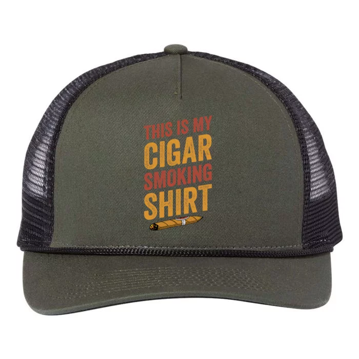 For Cigar Dad This Is My Cigar Smoking Retro Rope Trucker Hat Cap