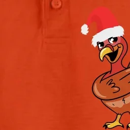 Funny Christmas Dabbing Turkey Santa Costume Xmas Dab Cute Gift Dry Zone Grid Performance Polo