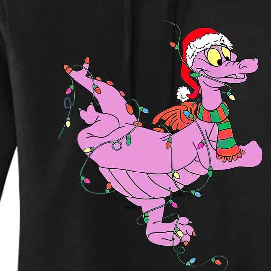 Funny Cute Dragon Figment Lights Christmas Women's Pullover Hoodie