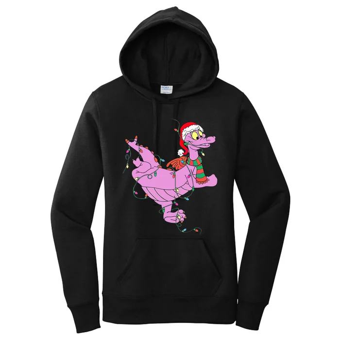 Funny Cute Dragon Figment Lights Christmas Women's Pullover Hoodie