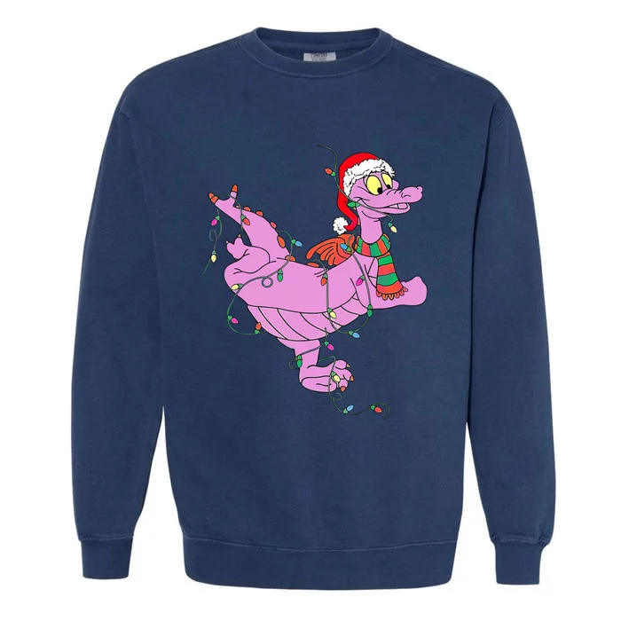 Funny Cute Dragon Figment Lights Christmas Garment-Dyed Sweatshirt