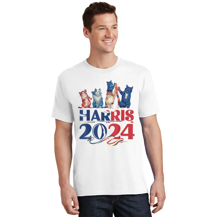 Funny Cat Design Kamala Harris 2024 Childless Cat Lady T-Shirt