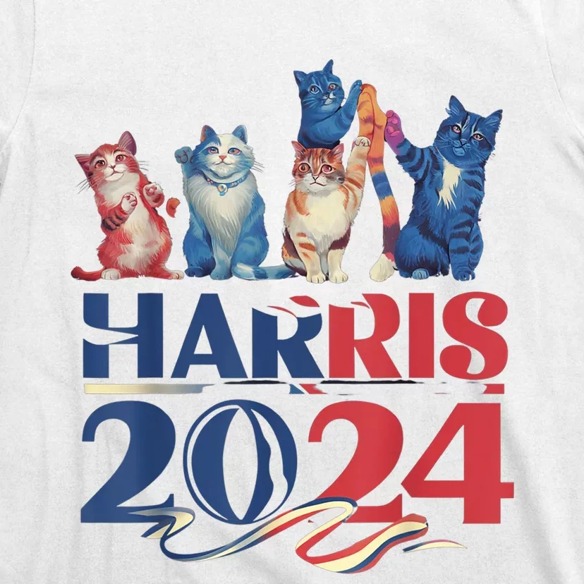 Funny Cat Design Kamala Harris 2024 Childless Cat Lady T-Shirt