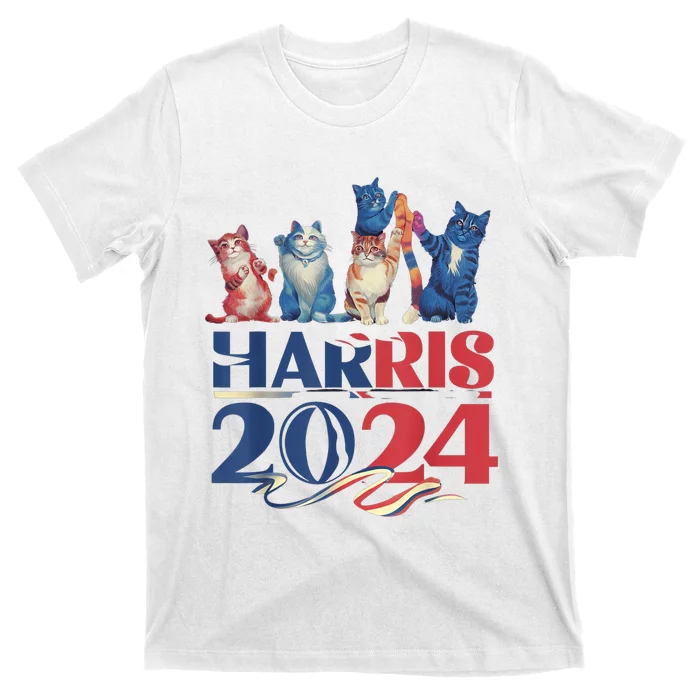 Funny Cat Design Kamala Harris 2024 Childless Cat Lady T-Shirt