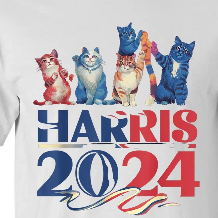 Funny Cat Design Kamala Harris 2024 Childless Cat Lady Tall T-Shirt