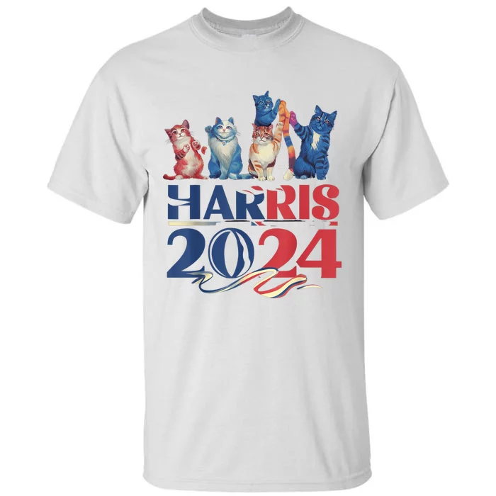 Funny Cat Design Kamala Harris 2024 Childless Cat Lady Tall T-Shirt