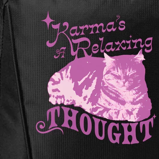 Funny Cat Design Karma Is A Relaxing City Backpack