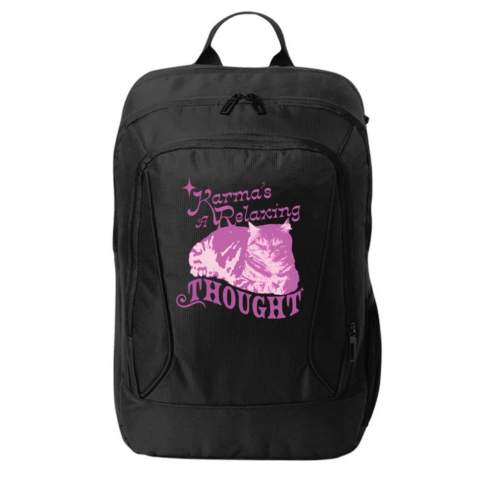 Funny Cat Design Karma Is A Relaxing City Backpack