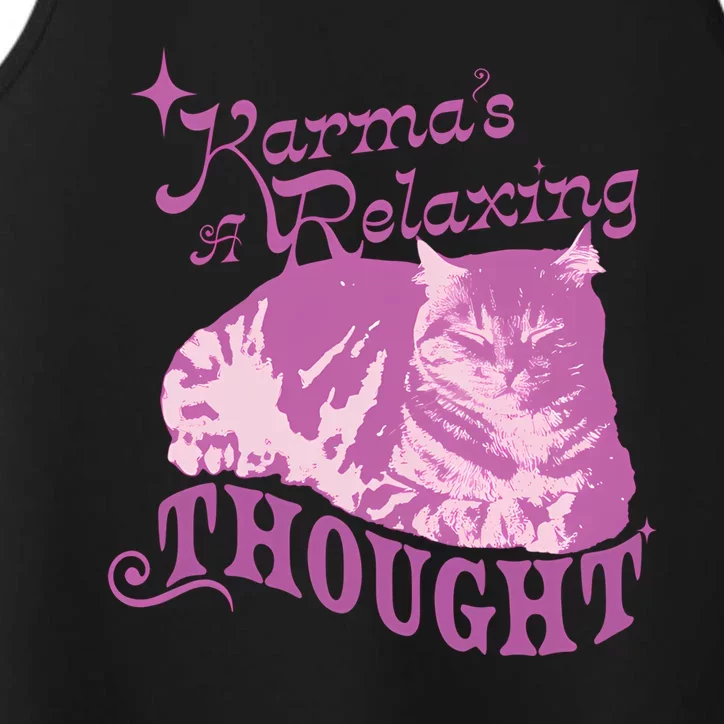 Funny Cat Design Karma Is A Relaxing Performance Tank