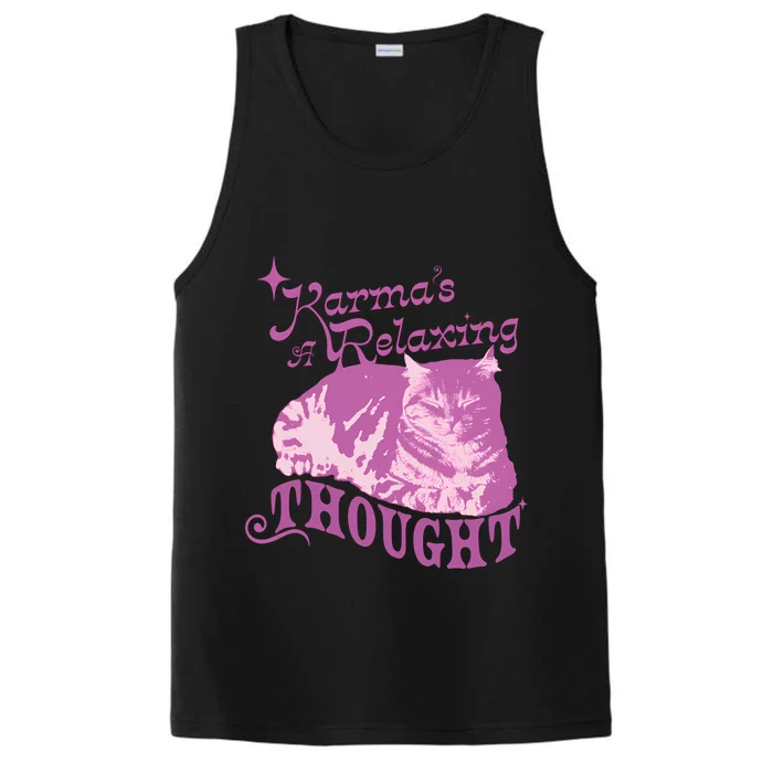 Funny Cat Design Karma Is A Relaxing Performance Tank