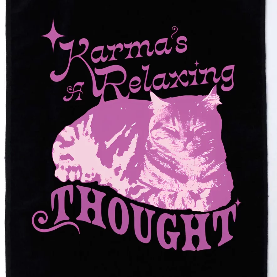 Funny Cat Design Karma Is A Relaxing Platinum Collection Golf Towel