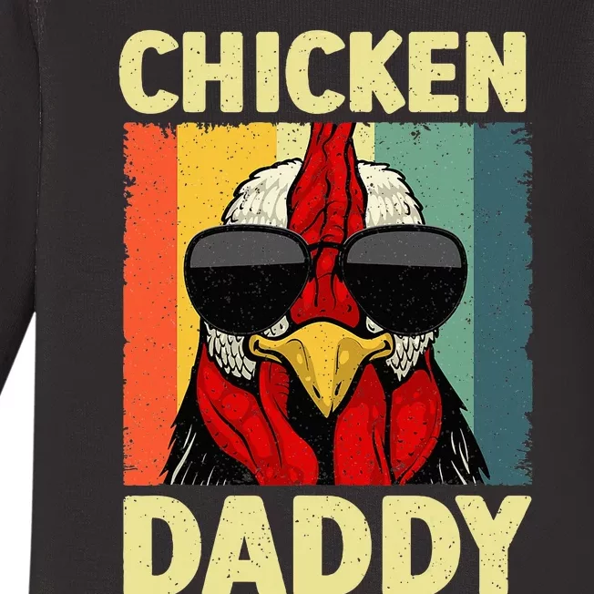 Funny Chicken Daddy Design For Dad Farmer Baby Long Sleeve Bodysuit